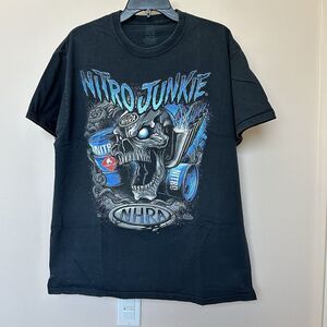 NRHA T Shirt Men’s XL Unisex Nitro Junkie Graphic Black Short Sleeve Car Racing